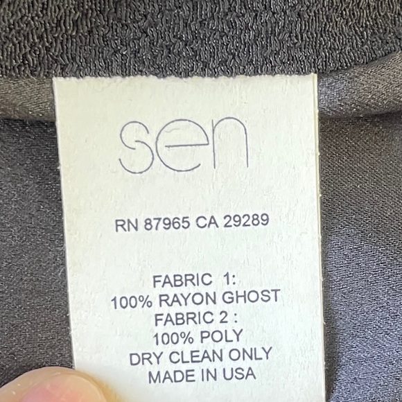 Sen Black Blazer Jacket Open Front Small - Picture 7 of 7